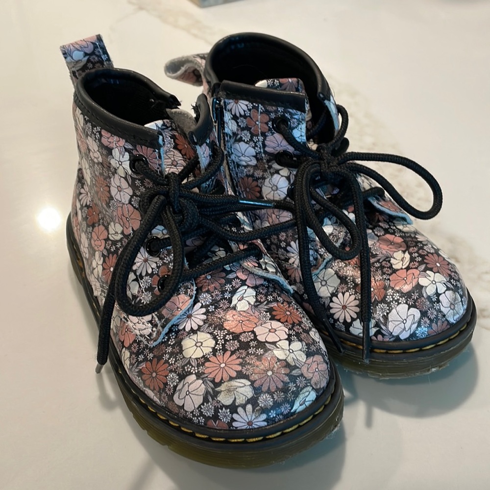 Piper Finn- Black Floral combat boot